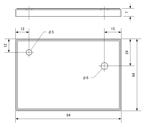 ふたの加工寸法図