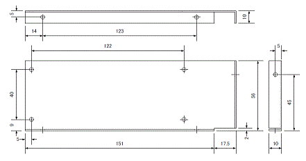 仕切り板の加工寸法図